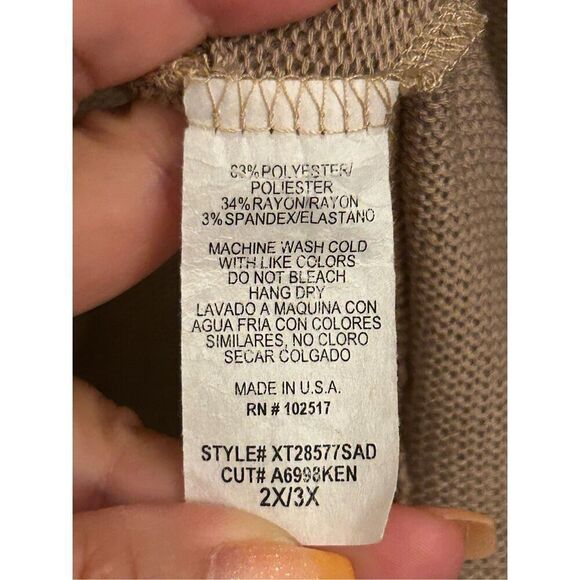 Maitai open front 3/4 sleeve long cardigan 2X / 3X made in USA Lagenlook Neutral - Picture 4 of 9